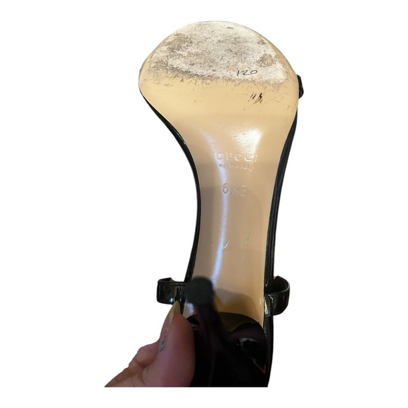 EUC GUCCI Sand Pelle Vernice Soft Metal Sandal - Picture 2 of 5